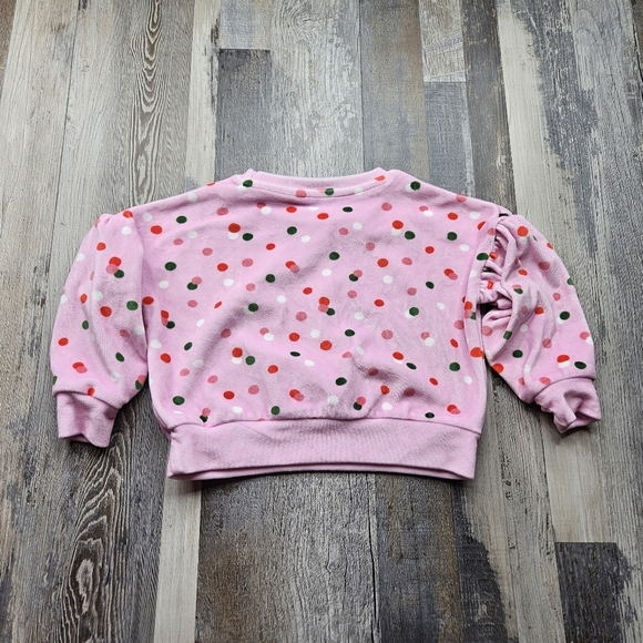 Milly Loves Lilly Pink Polka Dot Sweatshirt Girls 2T Multi-color - Picture 3 of 4